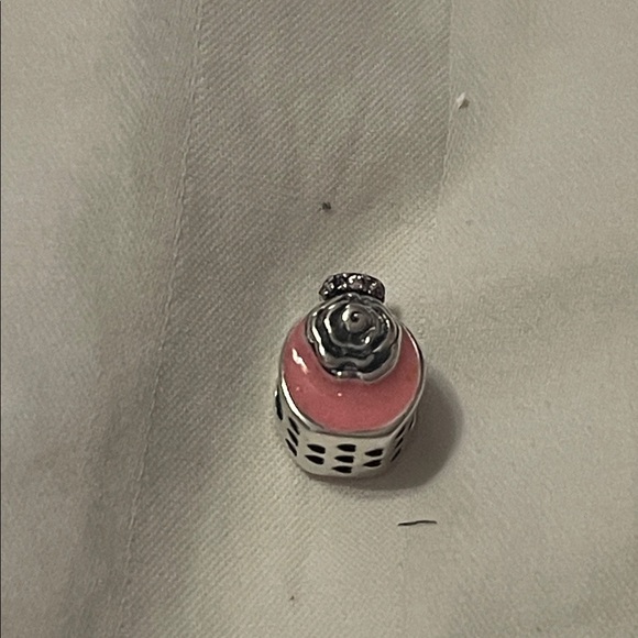 Pink and Silver Round Perfume Bottle Charm - Picture 3 of 5